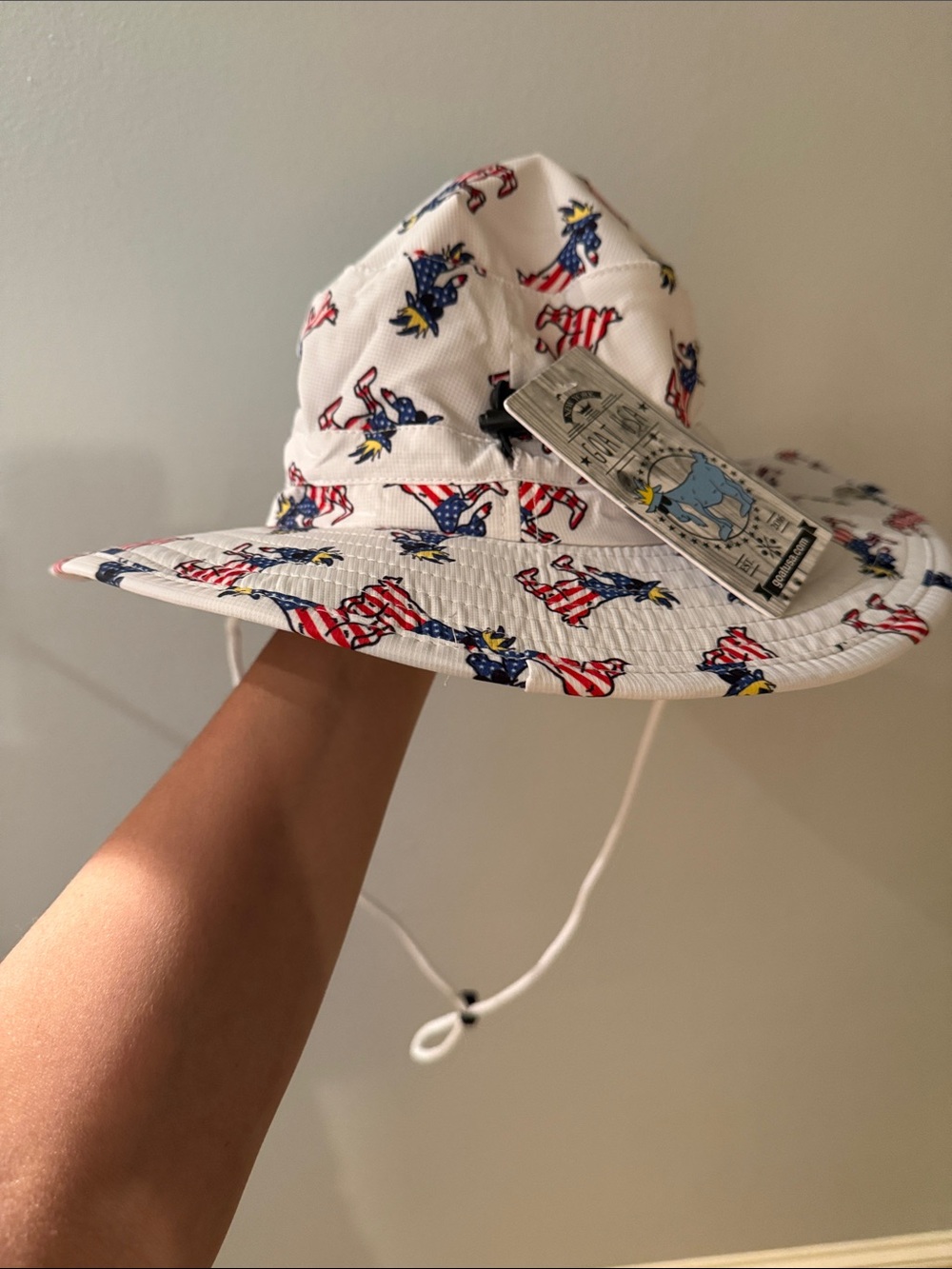 GOAT USA kids White Patriotic Flag Print Bucket Hat